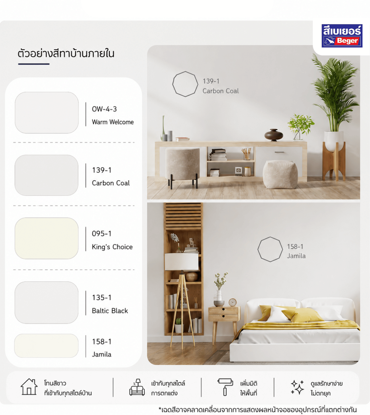 สีบ้านภายในสีขาว